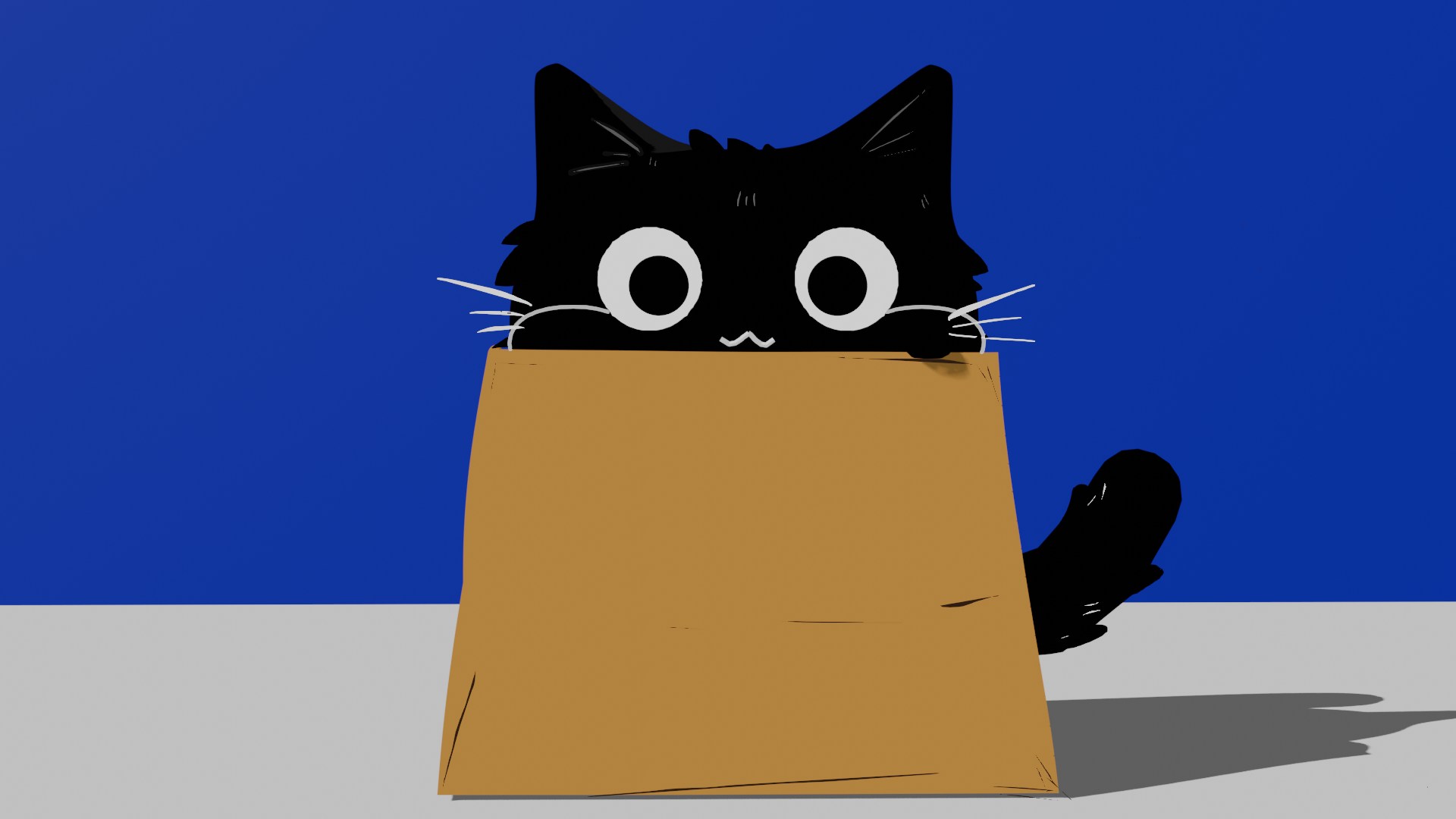 纸袋猫猫 Blender 动画封面主视觉