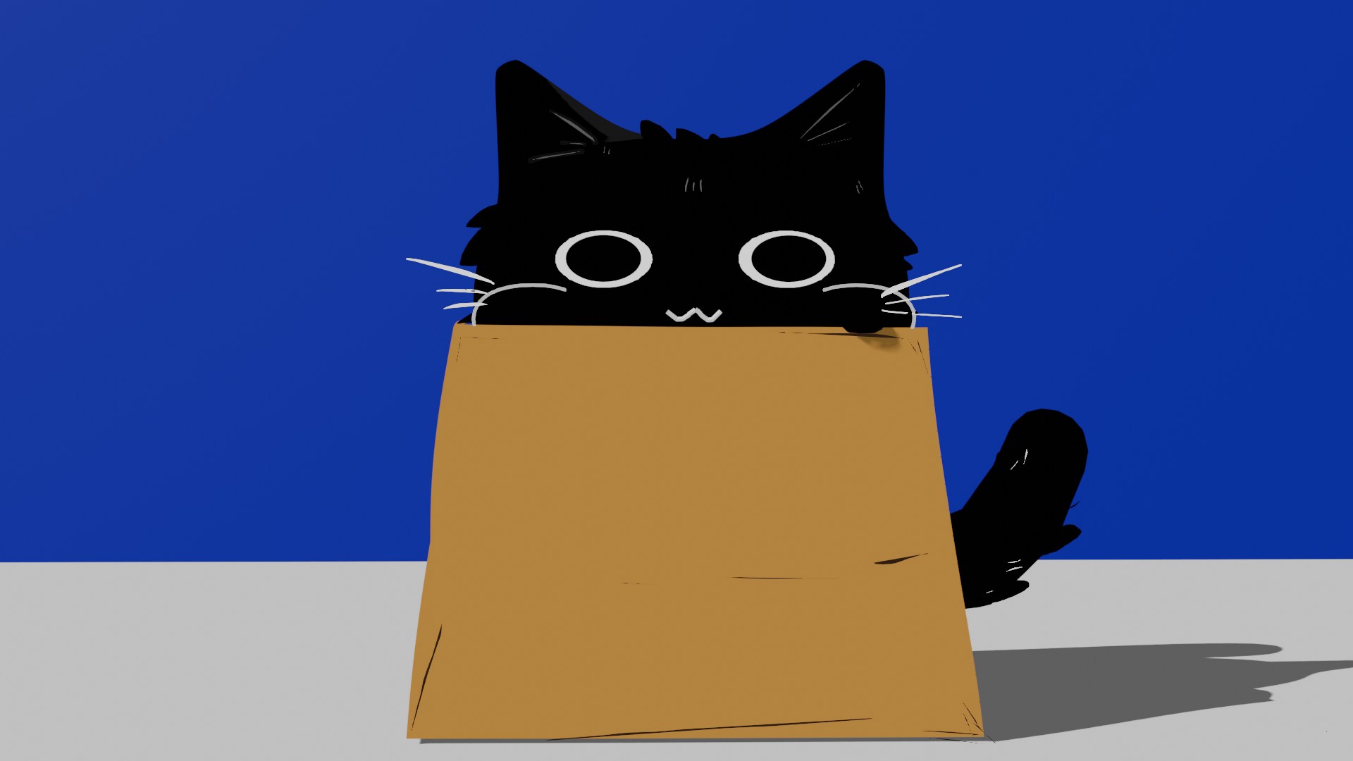 纸袋猫猫 Blender 动画关键帧三