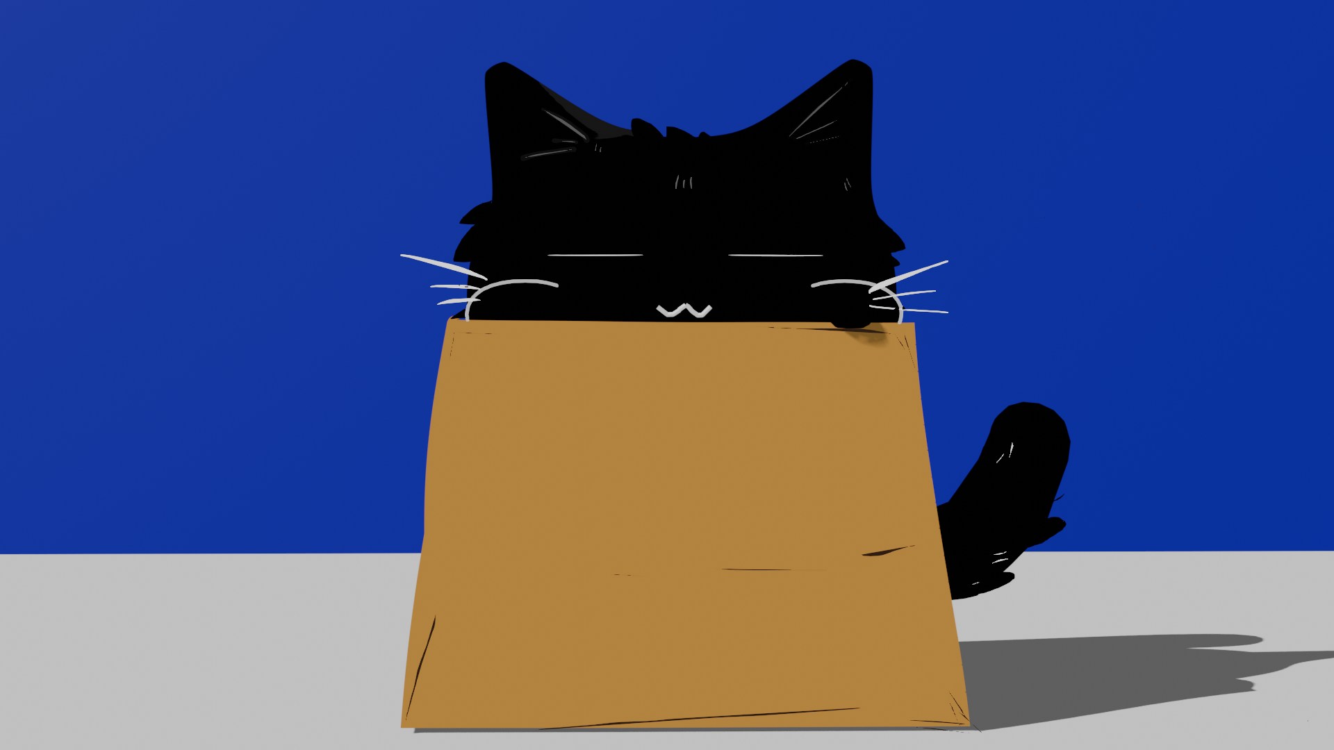 纸袋猫猫 Blender 动画关键帧四