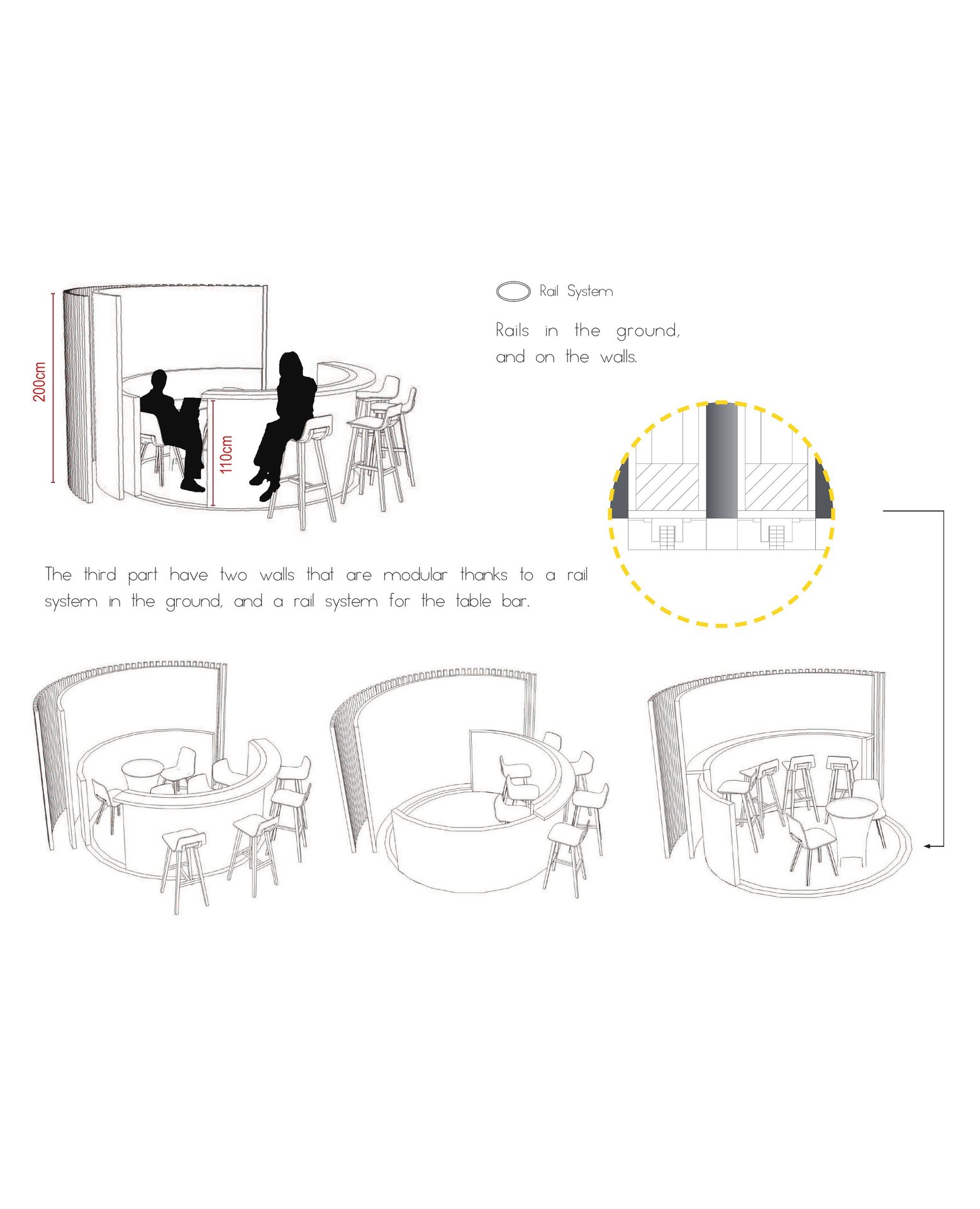 Ristorante all'aperto 模块立面与构造关系图